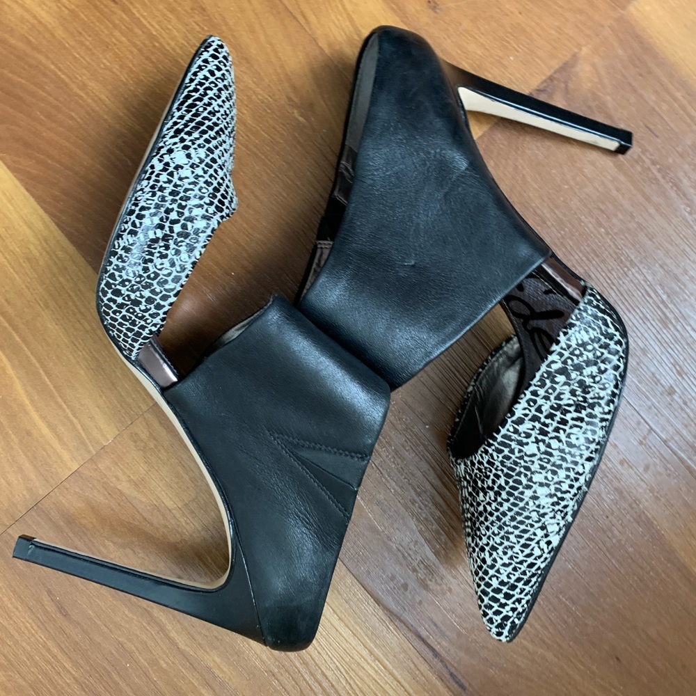 Sam Edelman Black and White High Heel Mule